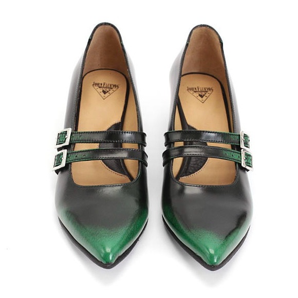 John Fluevog Half Truths Tanya Green Women's Shoes - Picture 4 of 11